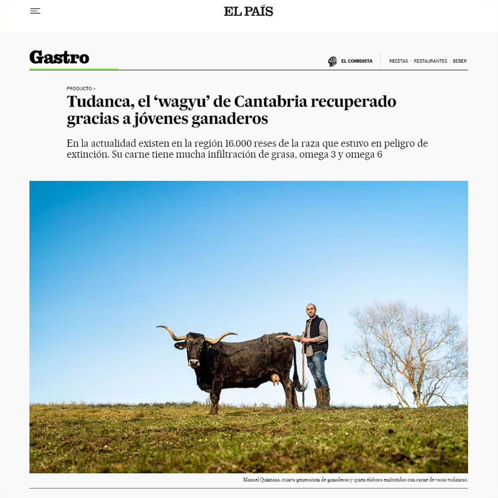 El País: Tudanca, el wagyu de Cantabria